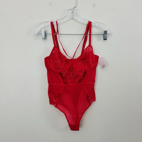 Auden Red Lace One Piece Lingerie Women’s Size S - Picture 1 of 6